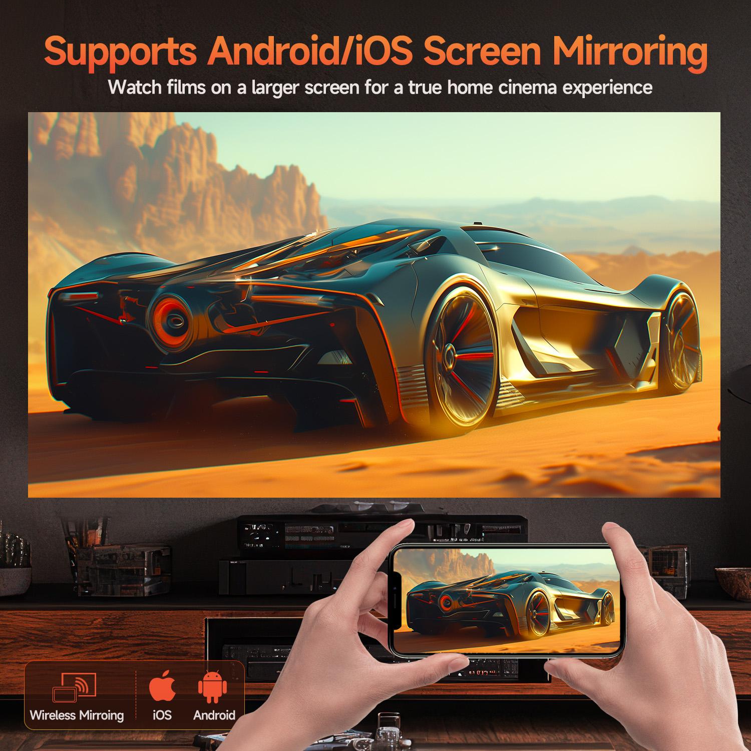 Magcubic HY450MAX 1100ANSI Projector 8K Decode Auto Focus 12W Speaker HDR10+ Android 14.0 Dual WiFi6 BT5.4 Fully Automatic Keystone 1.0:1 Throw Ratio Screen Recognize & Automatic Obstacle Avoidance Home Cinema, Movienight