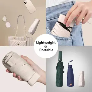 Portable Pocket Lightweight Foldable Umbrella with Box, 1 Count, Dual-Use for Sun & Rain, Ideal for Outdoor Activities