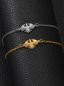 1pc Syria Eagle Flag Bracelets For Women Girls Ethnic Syrian Jewelry Stainless Steel Hand-Chain Exquisite Bracelet Fashionable Bracelet