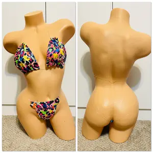 Rainbow Cheetah Print String Bikini Outfit