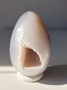 Druzy Agate Quartz Egg | Crystal Decor | Meditation Aid | Crystal Collector | Home Decor | Chakra Balancing