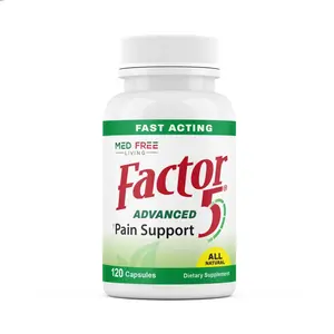Factor 5 Med Free Living Advanced Support Supplement with Turmeric Stinging Nettle Horsetail Garlic & Celery Seed 120 Capsules for Joint Comfort Dietary Natural Fitness