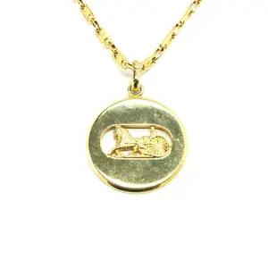 Pre-owned Celine Stainless Small Leather Goods Horse Carriage Pendant Necklace