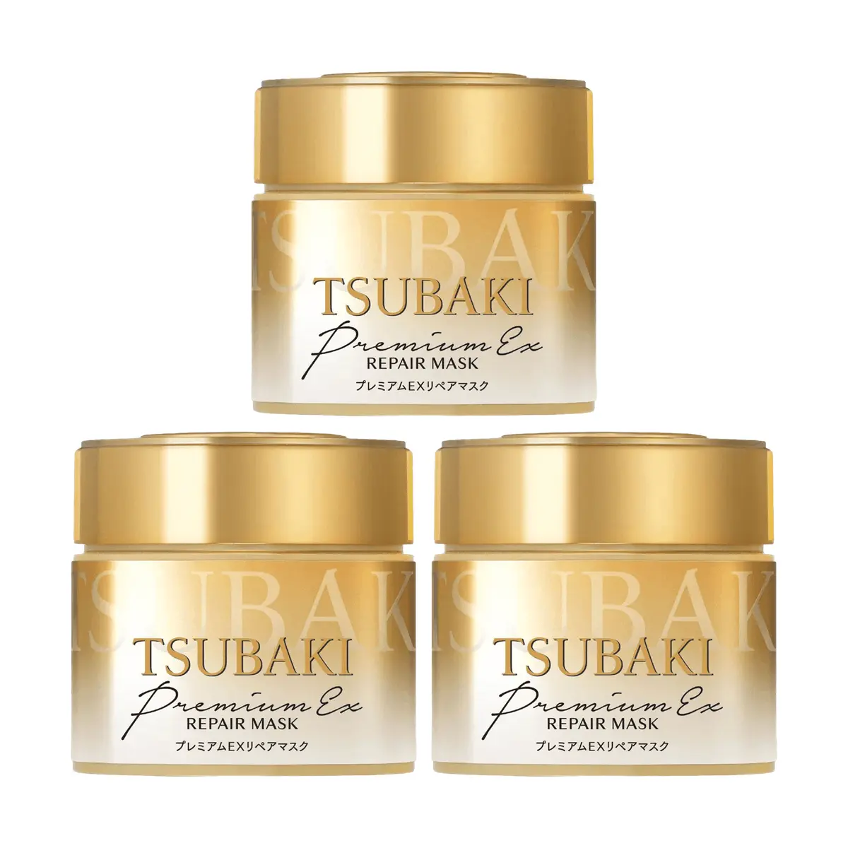FINETODAY TSUBAKI 0-Second Hair Mask - Premium Repair for Damaged Hair, 3-Pack (180g x 3) - Golden Edition, Restores Dry, Chemically Treated, and Heat-Struggled Hair