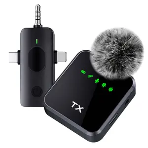 Wireless Lavalier Microphone, Lapel Mic  for Vlogging Live Streaming  for Camera Smartphone Tablet