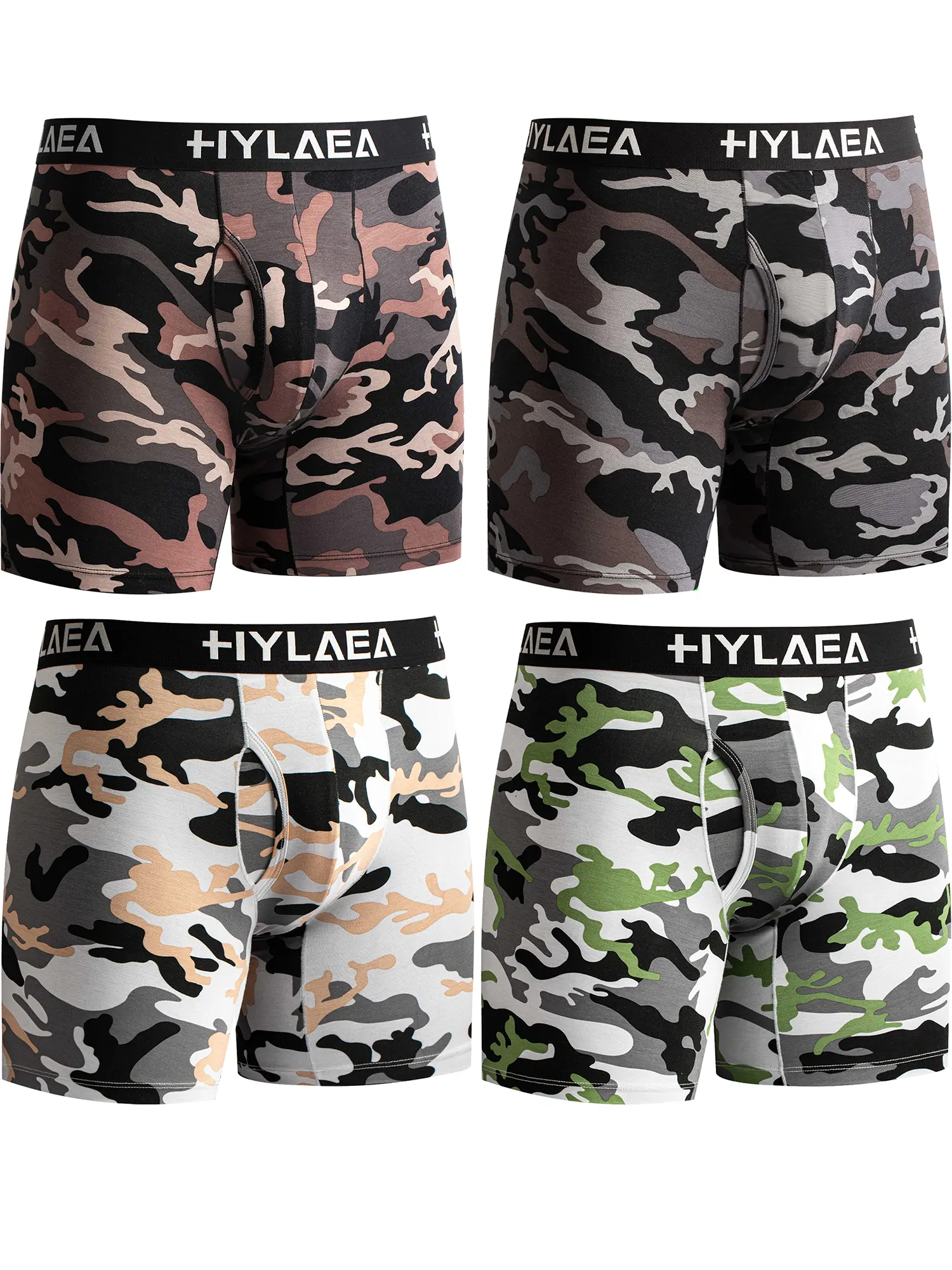 Hylaea Bamboo Cool Underwear Briefs,Best Men's Underwear Boxer Briefs, S Tier All Camouflage Men's Boxers 4 Pack + 2 Pack Stylish,  Breathable Anti-Chafing Underclothes Men's Stuff for Office Gym Casual Menswear