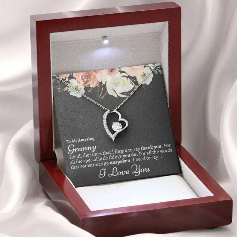 Grandmother Necklace, Granny Necklace From Grandkids, To My Granny Gift From Granddaughter, Jewelry Message Card, Necklace Gifts For Birthday, Anniversary, Christmas Day, Thanksgiving