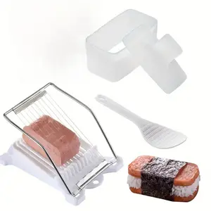 Spam Musubi Mold Set Sushi Onigiri Maker Non-stick Masubi Molds Kit with Sesame Paste Maker & Butter Cheese Slicer for Easy Sushi Making