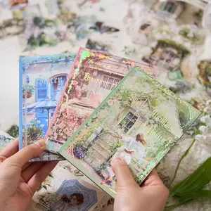 Garden & Character Pattern Sticker Book, 20 Sheets/book PET Material Decorative Sticker, Scrapbooking & Journal Making Supplies, Scrapbook Page