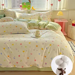 Sage Green Duvet Cover Set Reversible   Duvet Cover  3 count Love  Bedding Set Mini Cherry Comforter Cover Soft Breathable for  Seasons (Love ,)