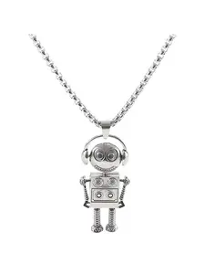 Cartoon music robot pendant necklace for men and women, trendy hip-hop style necklace, autumn and winter long sweater chain, direct from the manufacturer