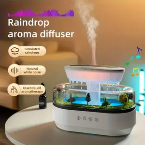 [Christmas Gift] Christmas Gift Simulated Raindrop Aroma Diffuser Humidifier with White Noise, Indoor Office Aroma Diffuser, Forest Landscape Aroma Diffuser, Featuring Flowing Water, Birdsong, and Gentle Music for Relaxation, Home Relaxation Essential