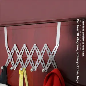 1pc Stainless Steel Retractable Door Hook, Bathroom Hook, Living Room Hook, Bedroom Hook