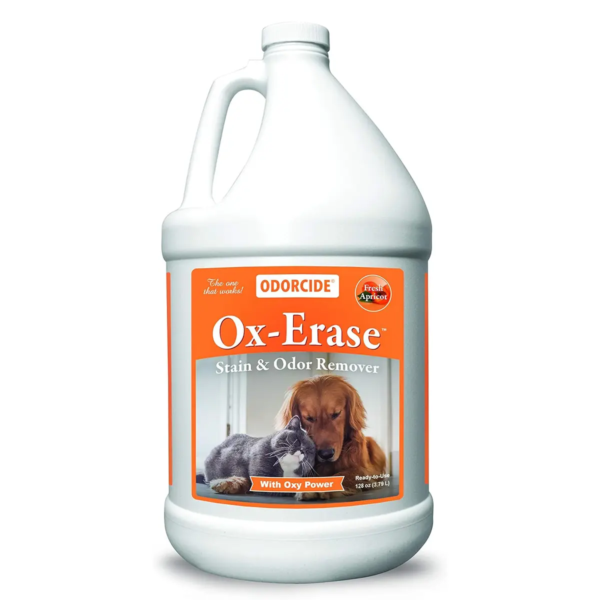 Odorcide Ox erase Pet Urine Carpet Cleaner Stain Remover Concentrate – Pet Stain and Odor Remover - Safe, Non-Enzymatic Formula, (1 Gallon)