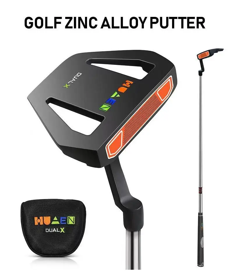 Huaen DualX Golf Zinc Alloy Putter with Colorful Markings and Protective Cover for Precision Putting