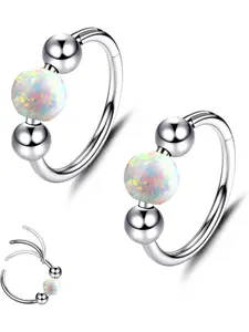 20G Surgical Steel Nose Rings Hoops Women Hypoallergenic Septum Rings Hinged Clicker for Helix Daith Tragus Rook Conch Lip Ring Hoop Cartilage Earring Body Piercing Jewelry 8mm/10mm