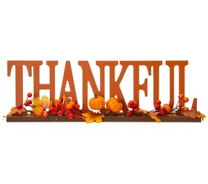 Glitzhome THANKFUL Wooden Autumn 20" Table Topr