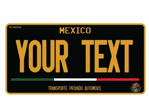 Mexico Front License Plate, Metal License Plate, Personalized Novelty Decoration, Customizable