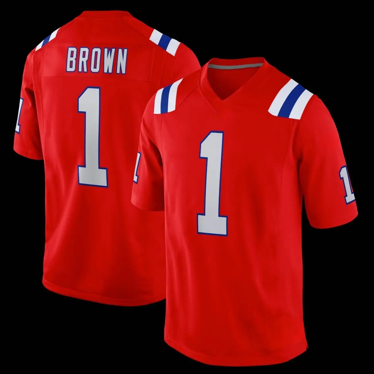 Unisex Football inspired by Brown 1 New England Alternate Game Jersey - Red