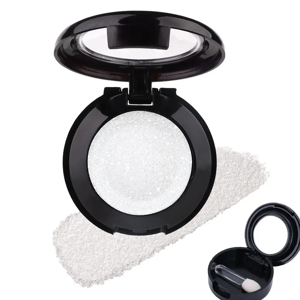 Single Eyeshadow Compact in Sapphire Blue, High-Pigment and Long-Lasting Waterproof Eye Makeup Product with Mirror and Brush, Mirrors, Makeup Products, Blend Easily, High Pigment Density, Luxury