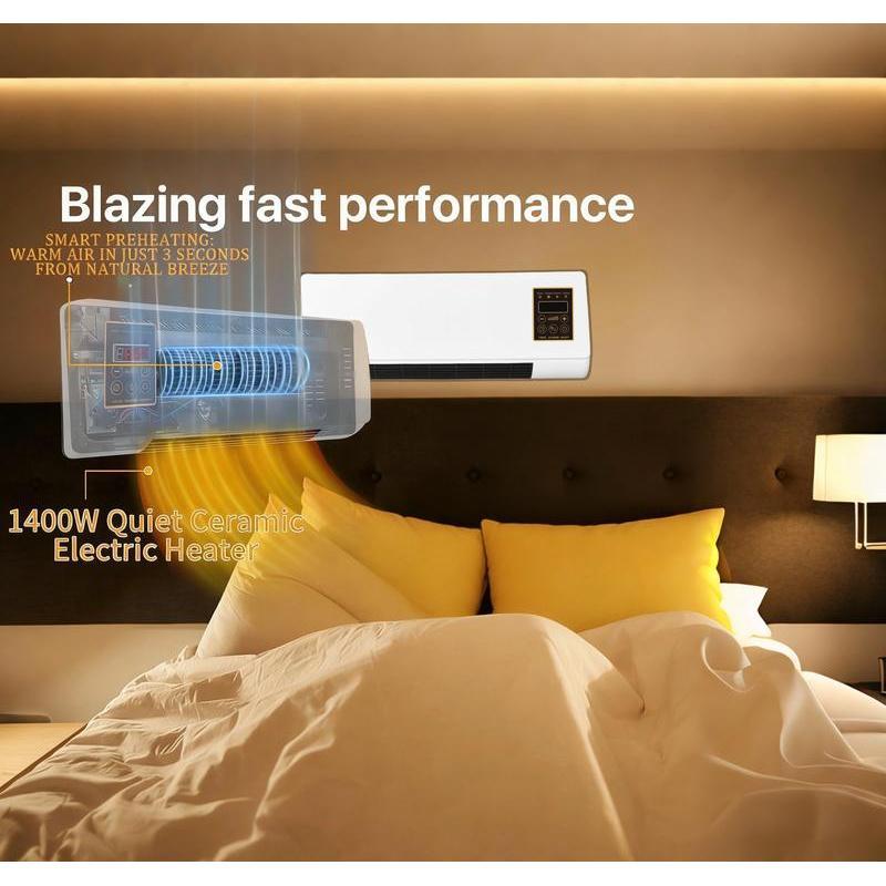 Viral All-Season Wall Fan & Heater ️ Dual Mode Warm & Natural Wind - No Space Needed, Quiet Comfort for Living Room & Bedroom