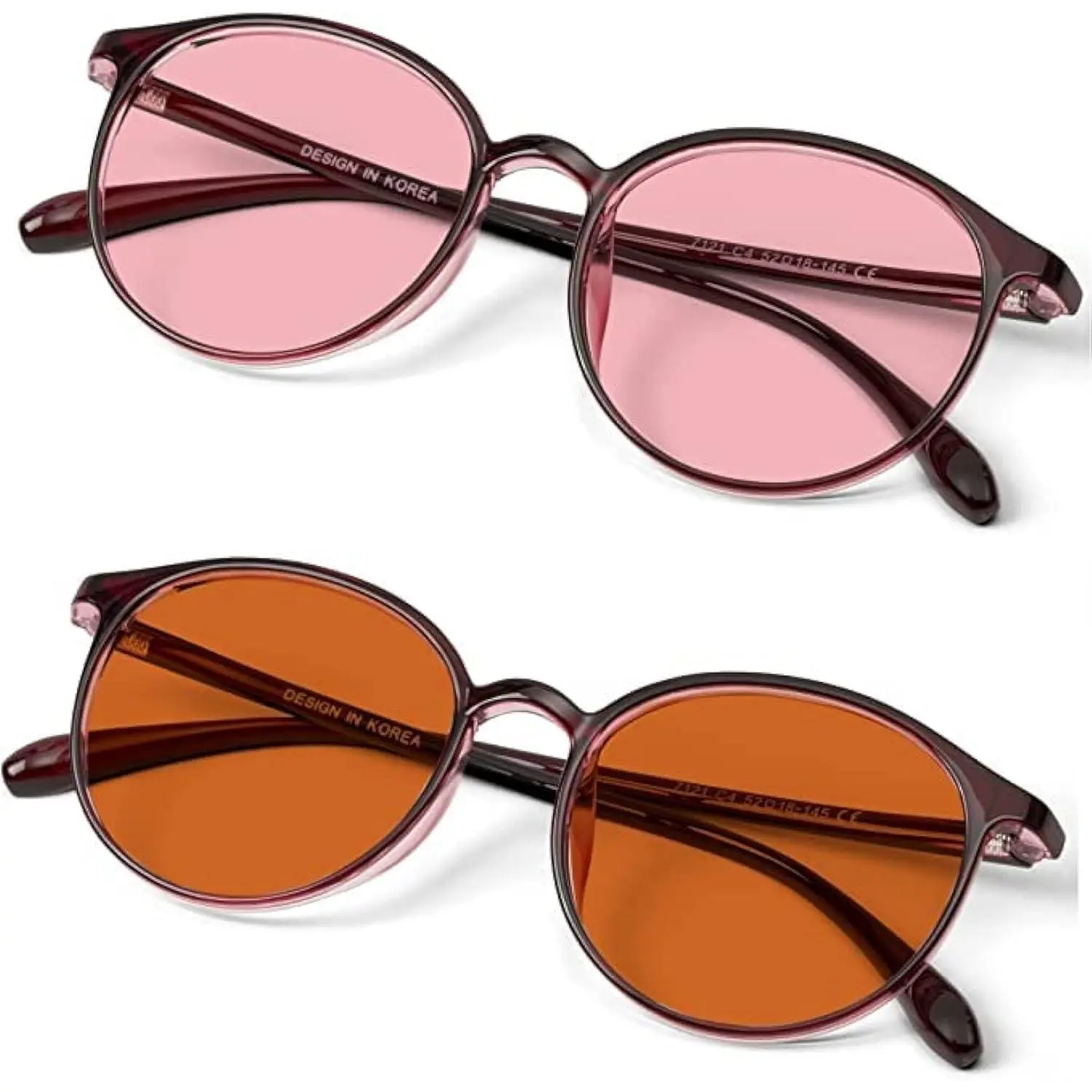 Migraine Light Sensitivity Glasses - Indoor FL-41 Rose, Outdoor FL-60 Brown Tints, 20mm Bridge, for Sufferers, Minimizes Photophobia, Reduces Fatigue, Fluorescent LED Glare, Computer Usage, Bridge: 20Mm, Migraine Sufferers, Minimizes Migraine Photophobia