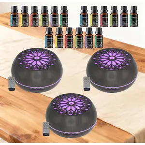 3 pieces 550ml Humidifier 18 Seasonal Oils  Soundwave Diffusion, Remote Control & Night Light for Dry Rooms