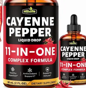 (2 Packs) 11-in-1 Cayenne Pepper Drops - Herbal Supplement with Hawthorn, Beet Root & Cinnamom - Supports Healthy Digestion & Immune - 4 FL Oz