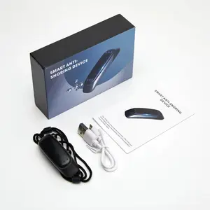 1pc Electric Throat Anti-Snoring Device EMS Pulse Stop Snore Sleep Instrument Hanging Ear Anti-Snoring Device Snoring Corrector