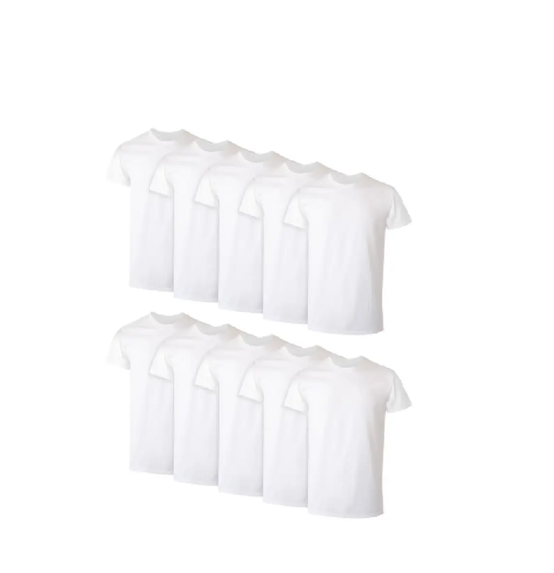 Hanes Men's Super Value Pack White Crew T-Shirt Undershirts, 10 Pack
