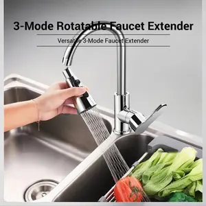 3-Mode Rotatable Kitchen Faucet Extender, Modern Multifunctional Bathroom Faucet Accessory, Durable & Stylish Design, Faucet Sprayer Attachment