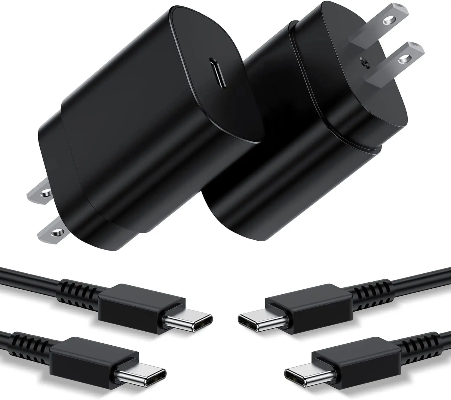 Type C Charger, 2Pack 25W PD USB Wall Charger Super Fast Charging Block & 6ft Android Phone Cable Cord for Samsung Galaxy S24 S23 S22 S21 S20 (Plus Ultra)/ Note 20 10 9 8/ S10 S9 S8,Pixel 6 5 4 Pro XL