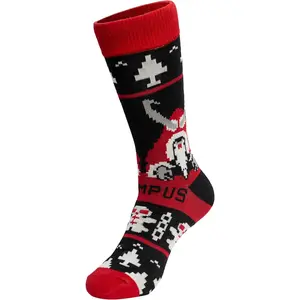 Krampus Holiday Cheer Festive Patterns Novelty Ugly Christmas Socks