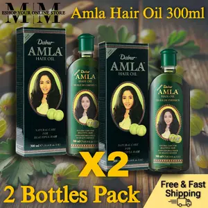 Dabur Amla Hair Oil 300ml Pack of 2 - Nourishing Indian Oil for Men & Women with Natural Amla Oil & Vegetable Extracts for Healthy Moisturized Hair Care - Herbal
