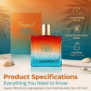 Perfume Gift for Women 100ML, Tropical Coconut Vanilla Eau De Parfum, Long Lasting Summer Scent, Affordable Luxury Fragrance