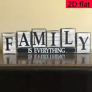 Rustic Wooden Sign Family Is Most Important, 3D Lettering Tabletop Wall Decor, Rustic Farmhouse Design, Perfect for Hearth and Holiday Decorations, Decorative Plaque, Home Decor Piece