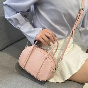 1pc Women's Crossbody Shoulder Handbag, Fashion Minimalist Lychee Grain Soft Leather Small Square Bag, Adjustable Detachable Strap Durable Premium Versatile Bag for Daily Commute Shopping Dating Party, Practical Birthday Holiday Gift for Women