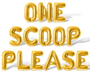 Letter Balloons - ONE SCOOP PLEASE 16" Inch Alphabet Letters Foil Mylar Balloon 1st Birthday Party Banner