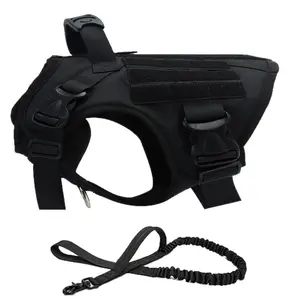 Tactical Dog Harness Set for Large Breeds| Training & Walking Vest for German Shepherd Malinois protection Dog adjustable Harness