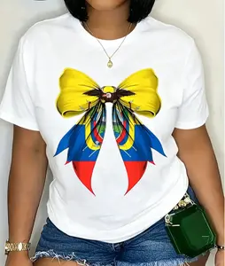 Ecuador Flag Ecuadorian Pride Coquette Ribbon T-Shirt