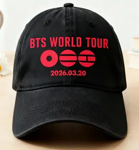 Kpop Boy Band World Tour Printed Wash Hat, Kpop Lover Baseball Cap, Gift For Him Her, Tour Concert Merch