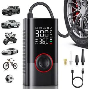Tire Inflator Portable Air Compressor - Portable Cordless Mini Air Pump with Digital Pressure Gauge, 150PSI 3X Fast Inflation and Auto Shutoff Function Tires Pump for Cars