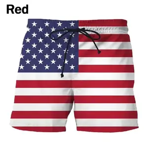 Brazil Germany USA UK Retro 3D Printed Cuban Flag Beach Shorts Men  Casual Street Short Pants Summer Quick Dry Surf Board Shorts
