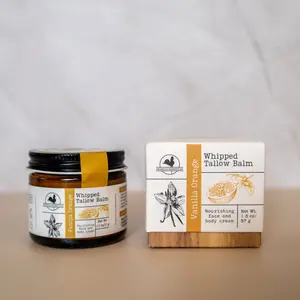 Whipped Grass-Fed Beef Tallow Balm Cream - Organic Herb-Infused, Non-Comedogenic, Handmade Small-Batch USA Unscented Aroma-Free Facial Moisturizer with Vitamins A,D,E,K for Dry Sensitive Skin, Ancestral Skincare