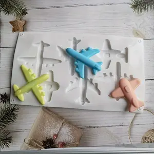 Silicone Airplane Shape Chocolate Biscuit Mold, 1 Count Cake Mold, Candy Mold for Homemade Chocolates and Ice Cream