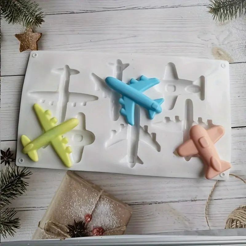 Silicone Airplane Shape Chocolate Biscuit Mold, 1 Count Cake Mold, Candy Mold for Homemade Chocolates and Ice Cream, Silicone Chocolate Molds