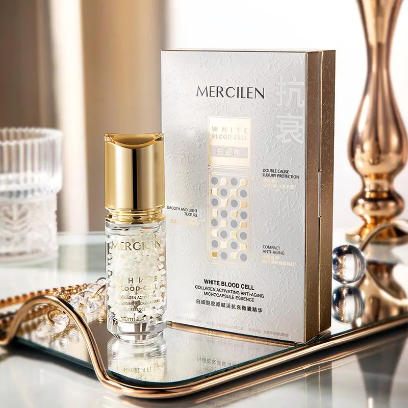 White Blood Cell Collagen Rejuvenating Microcapsule Serum, Moisturizing Facial Essence, Hydrating Facial Skin Care Product for Women & Men
