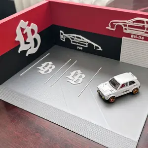 Diorama LB Hotwheels Scale 1.64 with Detailed Track Design and Exclusive LB Logo for Collectors
