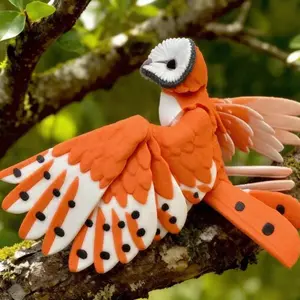 3D Printed Owl Ornament Figurine With Articulated Movable Wings And Joints, Creative Trendy Craft With Realistic Design, Suitable For Desktop, Bedroom And Living Room Decoration, Also An Ideal Choice For Birthday And Party Gifts