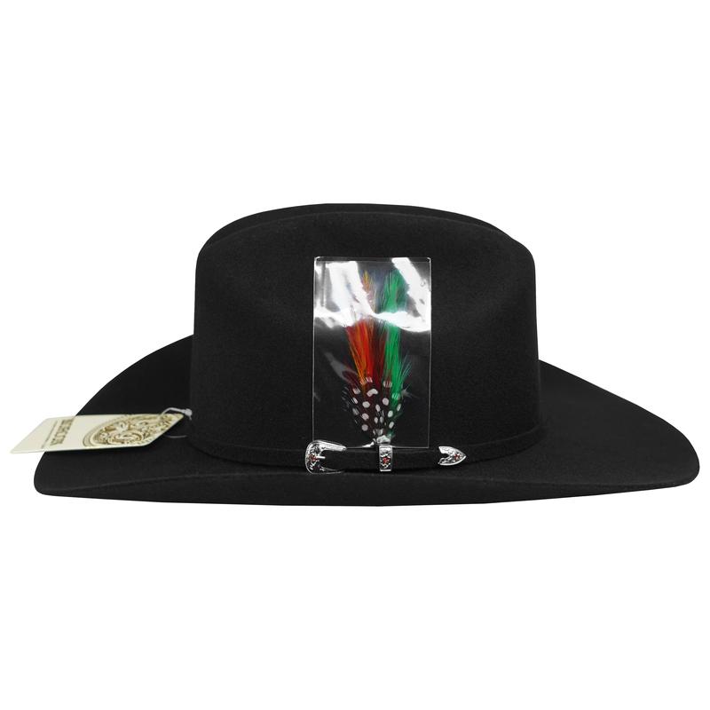 Morcon 20x Chaparral Black Felt Cowboy Hat 3.5" Brim 4.5" Short Crown Texana Estilo Panter Estilo Sinaloa